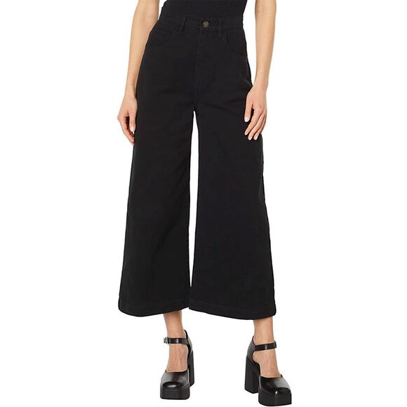 Joie Pants - Joie Womens Lierre Wide-Leg Cropped Pants 10 Caviar